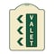 Signmission Designer Series Valet Left Arrow, Tan & Green Heavy-Gauge Aluminum Sign, 24" x 18", TG-1824-22770 A-DES-TG-1824-22770 - alternate 1